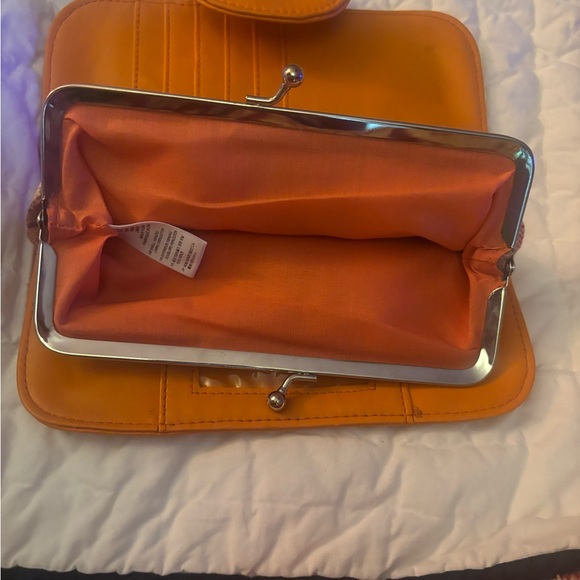 Vintage orange wallet with change purse - Picture 6 of 6